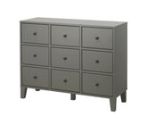 IKEA BRYGGJA Chest of 9 Drawers, Furniture Storage Chest Tower Unit for Bedroom, Hallway, Closet, Office Organization Dark Grey 118x92 cm